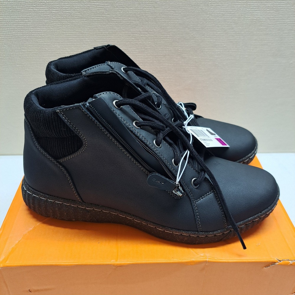 Clarks Womens BOOTS 11 Black NWT Caroline Marti Side Zip Ankle Boot 2031-752
